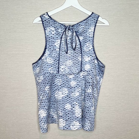 Loft Lou & Grey Fizzout Fluid Tie Tank, Keyhole Back Sleeveless Swingy Style - L - Picture 3 of 7